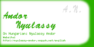 andor nyulassy business card